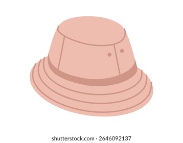 Bucket Hat. Summer Head Fashion accessory cap with narrow brim clothing technical illustration. Vector headgear for Men, women, unisex style, flat template CAD mockup sketch outline isolated