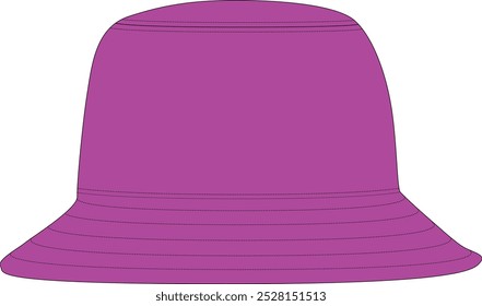 Bucket hat technical fashion illustration. hat template vector illustration