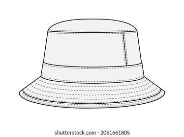 Bucket Hat Template Vector Illustration 