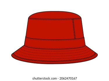 Bucket hat template vector illustration 