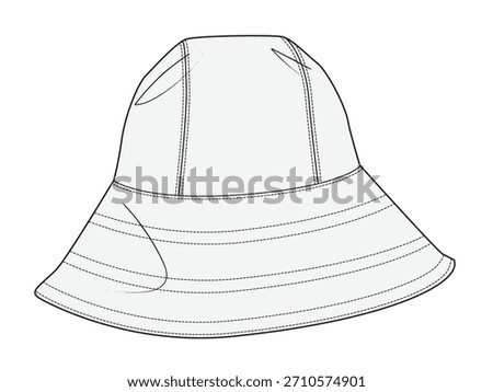 Bucket hat vector design mockup template.