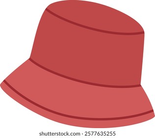 Bucket hat vector illustration. Headdress on transparent background. Gentleman classic fashion item. Style accessoire. Design template for label, banner, badge, logo.