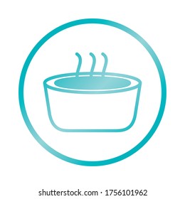 bucket with hot water icon over white background, gradient style, vector illustration