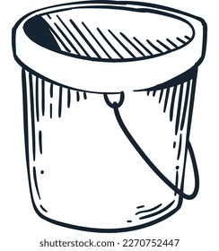 bucket house keeping doodle icon