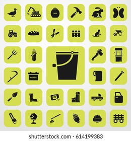 bucket icon. agriculture set. vector sign symbol on white background