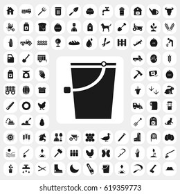 bucket icon. agriculture set. vector sign symbol on white background