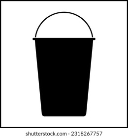 bucket icon black vector illustration