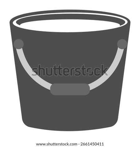 Bucket icon. Black bucket vector icon with water symbol, simple illustration website logo design. Perfect bucket icon symbol. Bucket silhouette editable vector art isolated on white background. 