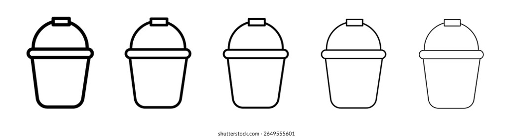 Eimersymbol schwarz-weißes Vektorzeichen
