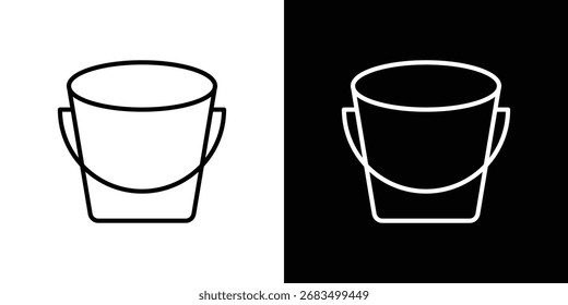 Icono de cubo de Vector blanco y negro signo de contorno