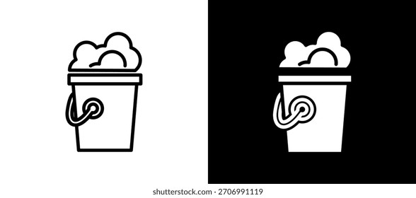 Bucket Icon blackwhite Vector Illustration
