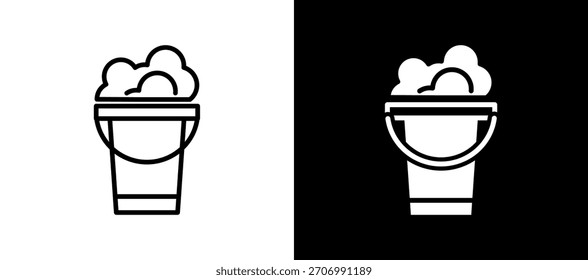 Bucket Icon blackwhite Vector Illustration
