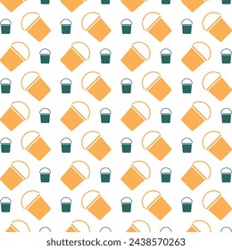 Bucket icon brilliant trendy multicolor repeating pattern vector illustration background