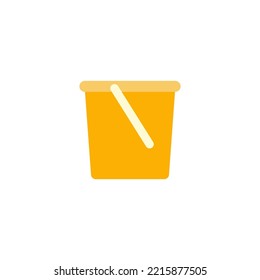 Bucket icon in color, isolated on white background 