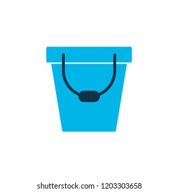 Bucket icon colored symbol. Premium quality isolated pail element in trendy style.