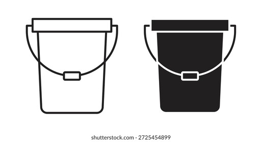 Bucket icon concept set. Simple icon collection