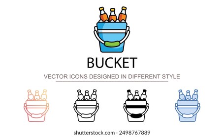 Bucket icon design with white background stock illustration