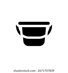 bucket icon is designed in an easily recognizable style. It's suitable for a variety of visual needs, such as digital media or other graphic design projects
