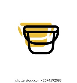 bucket icon is designed with an easily recognizable shadow color scheme. This icon is suitable for a variety of visual needs, such as digital media or other graphic design projects