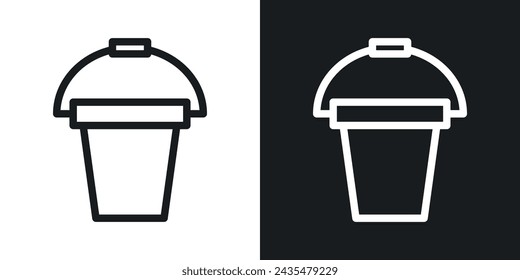 Bucket Icon Designed in a Line Style on White background.