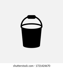 Bucket icon designed in a solid style