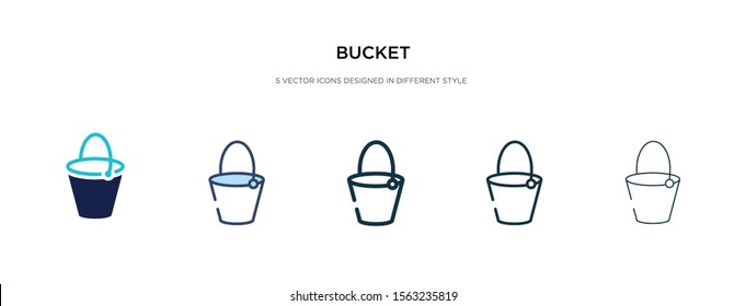 bucket icon in different style vector illustration. two colored and black bucket vector icons designed in filled, outline, line and stroke style can be used for web, mobile, ui