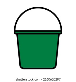 Icono del cubo. Contorno de negrita editable con diseño de relleno de color. Ilustración vectorial.