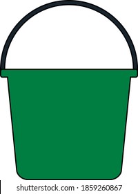 Bucket Icon. Editable Outline With Color Fill Design. Vector Illustration.