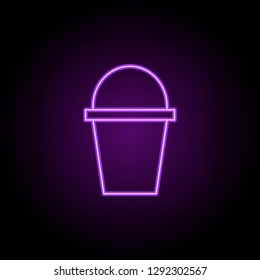 bucket icon. Elements of Eco in neon style icons. Simple icon for websites, web design, mobile app, info graphics