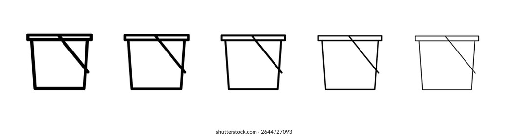 bucket icon flat illustration set logo