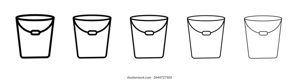 bucket icon flat illustration set logo