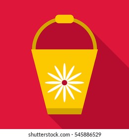 Bucket icon. Flat illustration of bucket vector icon for web