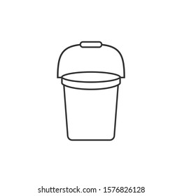 Bucket icon in flat style. Garbage pot vector illustration on white isolated background. Pail business concept.