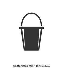 Bucket icon in flat style. Garbage pot vector illustration on white isolated background. Pail business concept.