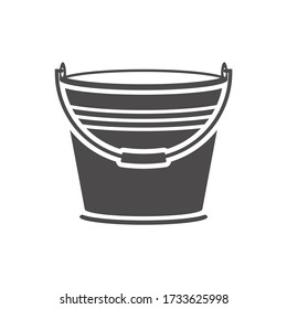 Bucket icon in flat style.Vector illustration.