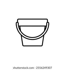 bucket icon Flat symbol set outline