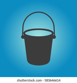 Bucket icon. Flat vector illustration in black on white background.