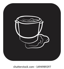 bucket icon ftat black vector