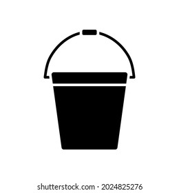 Bucket icon. Glyph style sign for mobile concept and web design. Pail simple icon. Symbol, logo illustration. Vector