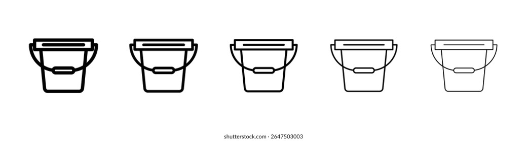 Bucket icon graphic set. trendy stroke line style