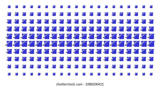 Bucket icon halftone pattern, constructed for backgrounds, covers, templates and abstraction concepts. Vector bucket shapes arranged into halftone matrix.