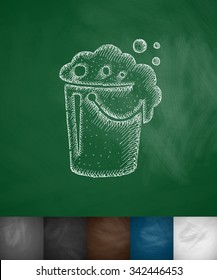 bucket icon. Hand drawn vector illustration. Chalkboard Design