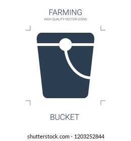 bucket icon. high quality filled bucket icon on white background. from farming collection flat trendy vector bucket symbol. use for web and mobile