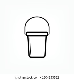 Bucket Icon. House Utensil Element Symbol - Vector.