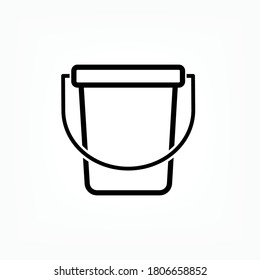 Bucket Icon. House Utensil  Symbol - Vector.