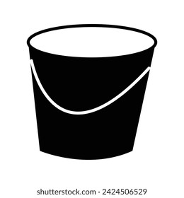 Bucket icon housekeeping cleaning tool. Black symbol isolated on white background. Vector illustration. Eps file 276.