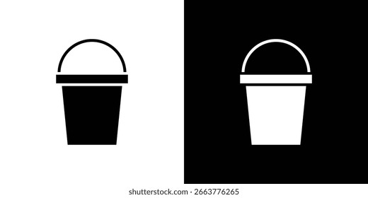 Bucket icon illustration in flat style. icon template color editable.