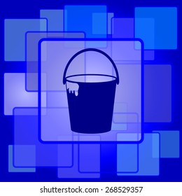 Bucket icon. Internet button on abstract background. 