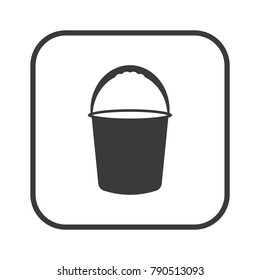 Bucket icon,  isolated. Flat  design.