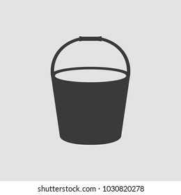Bucket icon isolated of flat style. Vector illustration.